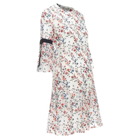 Erdem lissy silk floral embroidered pleated dress - Picture 3 of 6